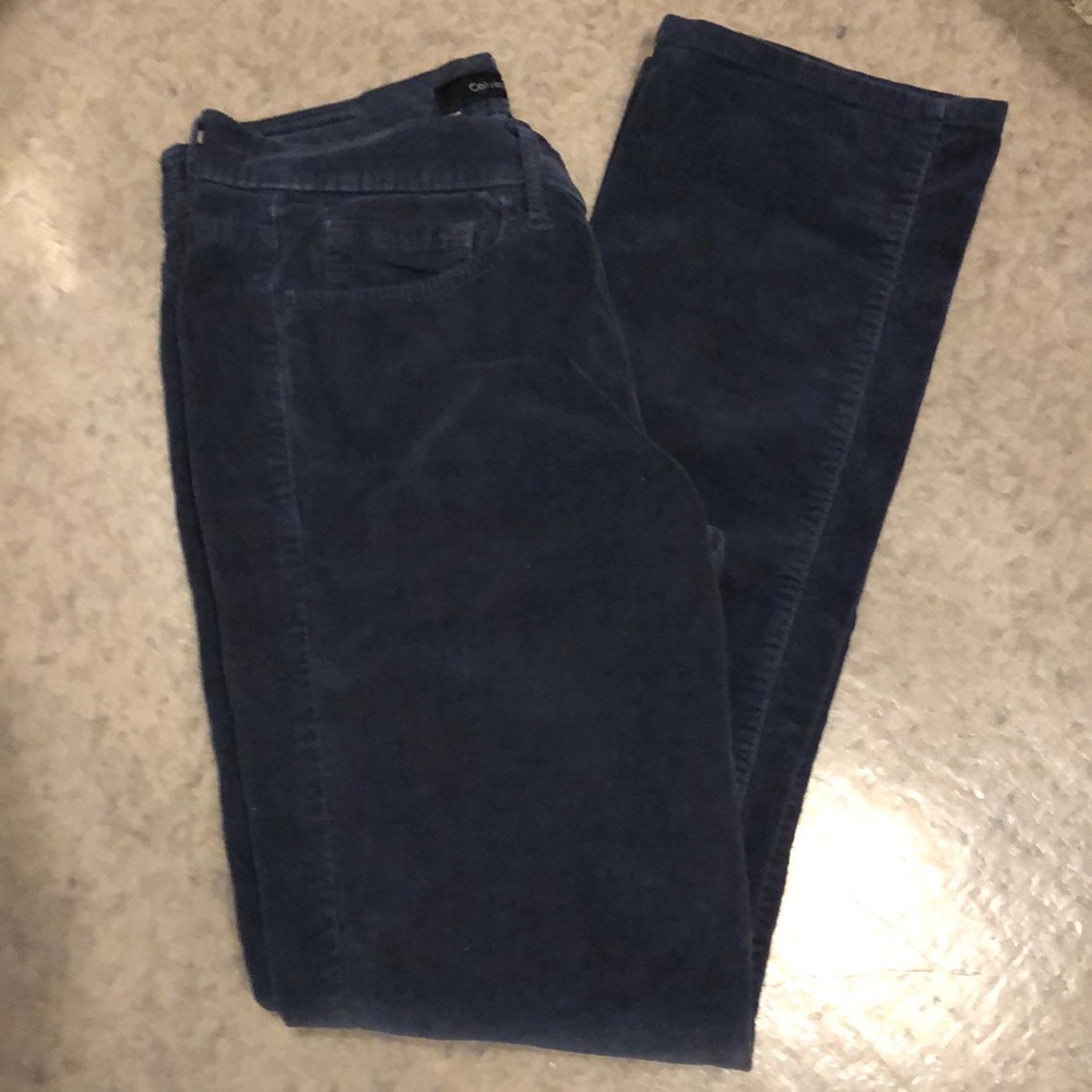 Calvin Klein Dark Blue Thin Corduroys Size 6 EUC